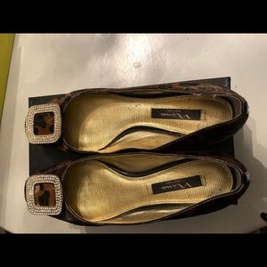 Women’s leopard pony-hair flat shoes